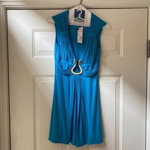 Sky Snake Mini Dress/Tunic in Turquoise